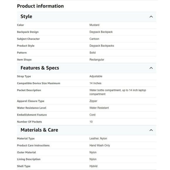 NWOT Doughnut Macaroon 16L Backpack — Mustard - Picture 6 of 8